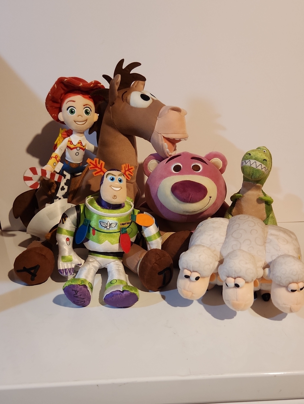 Disney Plush Toy Story Character Set - Brown, Green, Pink, White